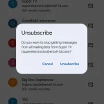 Новая вкладка Gmail предназначена для отказа от подписки на письма